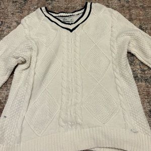 Hollister V neck White Sweater